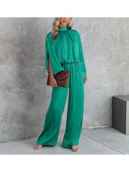 Milan Kiss Kombinezon w kolorze zielonym rozmiar: XL. Zielone kombinezony damskie Milan Kiss, xl, bez wzorów, bez kołnierzyka, bez ramiączek. Za 152.62 zł.