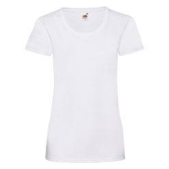 Koszulka Damska Valueweight 160. Białe bluzki damskie Fruit of the Loom, m, bez wzorów, sportowe, bez kołnierzyka, bez ramiączek. Za 31.99 zł.