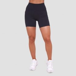 Szorty damskie fitness slim z kieszeniami czarne Ignite. Czarne spodenki sportowe damskie GYMBEAM, s, bez wzorów, z elastanu, do biegania. Za 85.90 zł.