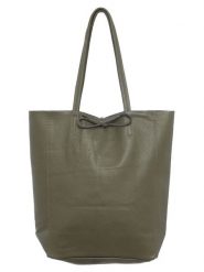 Zwillingsherz Skórzany shopper bag w kolorze oliwkowym - 40 x 45 cm rozmiar: onesize. Brązowe shopper bag Zwillingsherz, bez wzorów, z materiału, na ramię, bez dodatków. Za 210.81 zł.