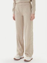 Guess Spodnie dresowe V6RB09 K2042 Beżowy Wide Leg. Brązowe spodnie dresowe damskie Guess, m, z aplikacjami, z dresówki. Za 479.99 zł.