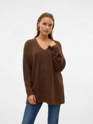 Vero Moda Sweter w kolorze brązowym rozmiar: S. Brązowe swetry klasyczne damskie Vero Moda, s, bez kołnierzyka. Za 52.67 zł.