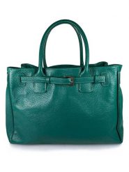 Lia Biassoni Skórzana torebka w kolorze morskim - 38 x 28 x 15 cm rozmiar: onesize. Niebieskie torebki klasyczne damskie Lia Biassoni, z materiału, przez ramię, bez dodatków. Za 382.13 zł.