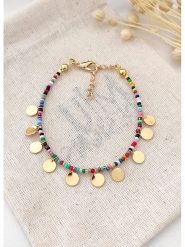 Atelier MIU Pozłacana bransoletka z elementami ozdobnymi rozmiar: onesize. Żółte bransoletki damskie atelier MIU, pozłacane. Za 34.99 zł.