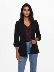ONLY Marynarka Kayle 15218743 Czarny Regular Fit. Czarne marynarki i żakiety damskie Only, bez wzorów, z syntetyku. Za 229.99 zł.