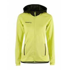 Damska kurtka dresowa z pełnym zamkiem błyskawicznym Craft Extend. Żółte kurtki damskie Craft, l, bez wzorów, z dresówki, bez kaptura. Za 368.95 zł.