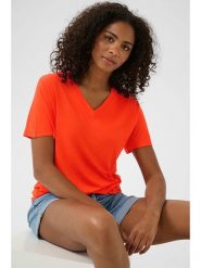 Kaffe Koszulka w kolorze czerwonym rozmiar: XXL. Czerwone bluzki damskie Kaffe, xxl, bez wzorów, bez kołnierzyka, bez ramiączek. Za 69.99 zł.