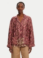 ViCOLO Koszula TD0378 Bordowy Relaxed Fit. Czerwone koszule damskie ViCOLO, m, bez wzorów, z wiskozy, bez kołnierzyka, bez ramiączek. Za 379.99 zł.