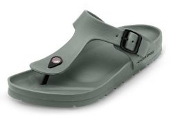 Klapki basenowe japonki Aqua Speed Monaco. Szare klapki damskie Aqua-Speed, bez wzorów, z materiału, bez obcasa, bez zapięcia. Za 59.99 zł.