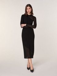 Rodier Wełniana spódnica w kolorze czarno-szarym rozmiar: M. Czarne spódnice damskie Rodier, na co dzień, m, bez wzorów, z kaszmiru, midi. Za 326.99 zł.