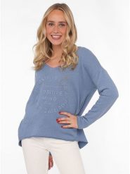Zwillingsherz Bluza w kolorze błękitnym rozmiar: L/XL. Niebieskie bluzy damskie Zwillingsherz, l, bez wzorów, bez kaptura. Za 193.24 zł.