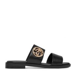 Klapki Lasocki. Czarne klapki damskie Lasocki, bez wzorów, bez obcasa, bez zapięcia. Za 129.99 zł.