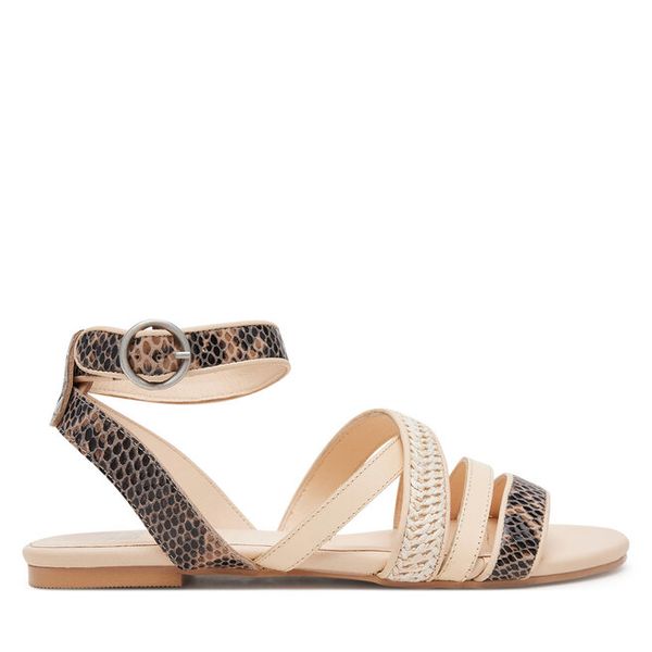 Sandały Bronx. Brązowe sandały damskie Bronx, bez wzorów, bez obcasa, na płaskiej podeszwie, bez zapięcia. Za 369.99 zł.