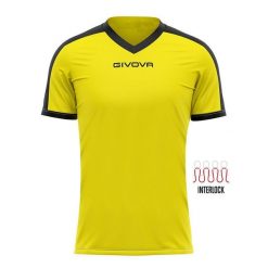 Koszulka piłkarska dla dorosłych Givova Revolution Interlock. Czarne bluzki damskie Givova, xs, bez wzorów, sportowe, bez kołnierzyka, bez ramiączek. Za 122.99 zł.