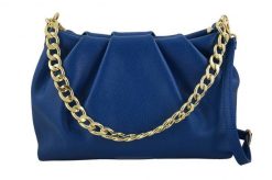 Marszczona listonoszka BARBERINI'S chabrowa 948-30. Niebieskie shopper bag Barberinis, bez wzorów, ze skóry, małe, bez dodatków. Za 269.99 zł.