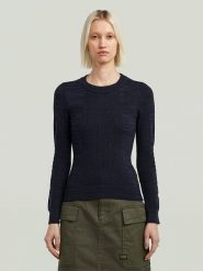 G-Star Sweter w kolorze granatowym rozmiar: XL. Niebieskie swetry klasyczne damskie G-Star, xl, z bawełny, bez kołnierzyka. Za 175.67 zł.