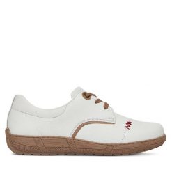 Półbuty Go Soft. Białe półbuty damskie GO SOFT, bez wzorów, bez obcasa, na płaskiej podeszwie, bez zapięcia. Za 219.99 zł.
