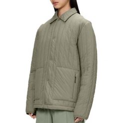Kurtka RAINS BANJA LINER OVERSHIRT T1 Beżowy. Brązowe kurtki damskie Rains, s, bez wzorów, z tkaniny, bez kaptura. Za 274.99 zł.
