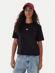 Tommy Jeans T-Shirt Badge DW0DW22202 Czarny Boxy Fit. Czarne t-shirty damskie Tommy Jeans, xl, bez wzorów, z bawełny, bez kołnierzyka. Za 169.99 zł.
