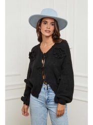 L'armoire de Suzette Kardigan w kolorze czarnym rozmiar: 34/36. Czarne kardigany damskie L'armoire de Suzette, l, z aplikacjami, ze splotem. Za 139.87 zł.