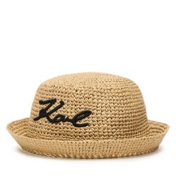 Kapelusz KARL LAGERFELD. Brązowe kapelusze damskie KARL LAGERFELD, bez wzorów. Za 429.99 zł.