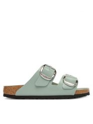 Birkenstock Klapki Arizona Big Buckle Hex 1031882 Zielony. Zielone klapki damskie Birkenstock, bez wzorów, ze skóry, bez obcasa, bez zapięcia. Za 719.99 zł.
