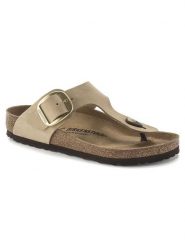 Birkenstock Skórzane japonki "Gizeh" w kolorze beżowym rozmiar: 36. Brązowe klapki damskie Birkenstock, bez wzorów, ze skóry, z otwartym noskiem, bez obcasa, bez zapięcia. Za 271.03 zł.