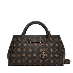 Torebka Guess. Brązowe kuferki damskie Guess, z aplikacjami, bez dodatków. Za 639.99 zł.