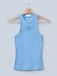 LeGer Top "Dena" w kolorze błękitnym rozmiar: 42. Niebieskie koszulki sportowe damskie LeGer, bez wzorów, bez ramiączek. Za 113.63 zł.