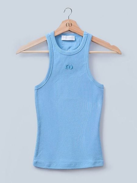 LeGer Top "Dena" w kolorze błękitnym rozmiar: 42. Niebieskie koszulki sportowe damskie LeGer, bez wzorów, bez ramiączek. Za 113.63 zł.