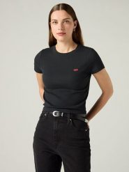 Levi's Koszulka w kolorze czarnym rozmiar: L. Czarne bluzki damskie Levi's, l, bez wzorów, z bawełny, bez kołnierzyka, bez ramiączek. Za 49.95 zł.