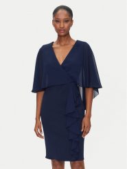 Rinascimento Sukienka koktajlowa CFC0123560003 Granatowy Regular Fit. Niebieskie sukienki damskie Rinascimento, bez wzorów, z syntetyku, wizytowe, bez ramiączek. Za 449.99 zł.