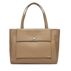Torebka Calvin Klein. Brązowe shopper bag Calvin Klein, bez wzorów, bez dodatków. Za 349.99 zł.