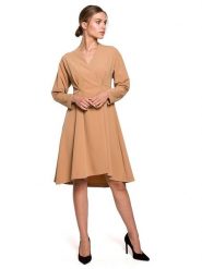 Stylove Sukienka w kolorze beżowym rozmiar: L. Brązowe sukienki damskie Stylove, bez wzorów, bez ramiączek. Za 82.99 zł.