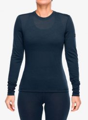 Bluza termoaktywna damska Super.natural Sierra140 LS. Niebieskie bluzy damskie super.natural, m, bez wzorów, z dzianiny, bez kaptura. Za 291.49 zł.