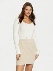 Guess Sukienka dzianinowa W5RK12 Z3KX0 Écru Bodycon Fit. Sukienki damskie Guess, z aplikacjami, z dzianiny, bez ramiączek. Za 339.99 zł.