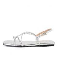 Loft37 Skórzane sandały "Ocean Blue" w kolorze srebrnym rozmiar: 35. Szare sandały damskie loft37, bez wzorów, z otwartym noskiem, bez obcasa, bez zapięcia. Za 304.99 zł.