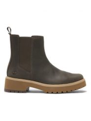 Timberland Skórzane sztyblety "Carnaby Cool" w kolorze khaki rozmiar: 37,5. Brązowe botki damskie Timberland, bez obcasa, bez zapięcia. Za 377.74 zł.
