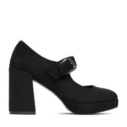 Czółenka JENNY. Czarne czółenka damskie Jenny, bez wzorów, bez obcasa, na obcasie. Za 149.99 zł.