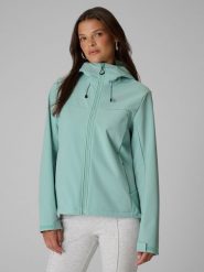 4F Kurtka softshell wiatroodporna damska - turkusowy M. Niebieskie kurtki sportowe damskie 4F, m, bez wzorów, z softshellu, bez kaptura. Za 299.99 zł.
