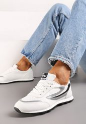 Biało-Czarne Buty Sportowe Chloette. Białe obuwie sportowe damskie Born2be, z materiału, na fitness i siłownię. Za 74.99 zł.