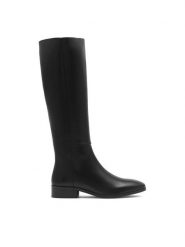 Sergio Bardi Oficerki KAP-C1055-01SB Czarny. Czarne kozaki damskie Sergio Bardi, ze skóry, bez obcasa, na płaskiej podeszwie, bez zapięcia. Za 383.00 zł.