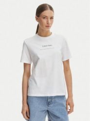 Calvin Klein Jeans T-Shirt Classic LV047C811G Biały Regular Fit. Białe t-shirty damskie Calvin Klein Jeans, xl, bez wzorów, z bawełny, bez kołnierzyka. Za 169.99 zł.
