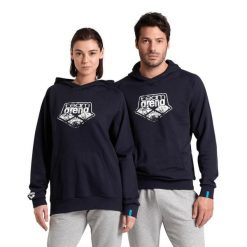 Bluza Arena Arena Hooded Sweat Graphic z kapturem. Niebieskie bluzy damskie Arena, s, bez wzorów, z bawełny, z kapturem. Za 347.00 zł.