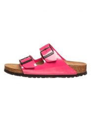 Birkenstock Klapki "Arizona" w kolorze różowym rozmiar: 38. Różowe klapki damskie Birkenstock, bez wzorów, z otwartym noskiem, bez obcasa, bez zapięcia. Za 244.22 zł.