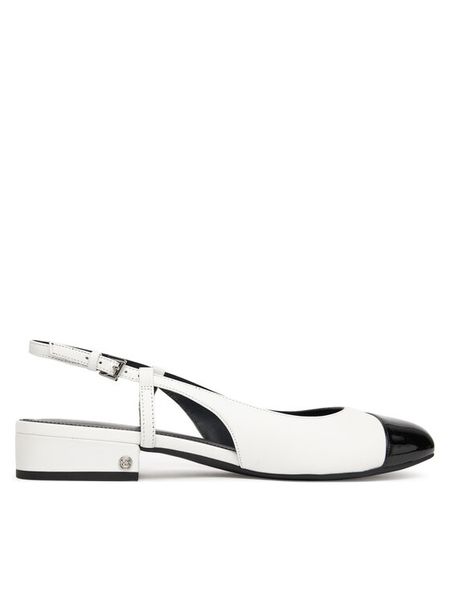 MICHAEL Michael Kors Baleriny Perla 40R4PLFP1L Biały. Białe balerinki damskie MICHAEL Michael Kors, bez wzorów, ze skóry. Za 379.99 zł.