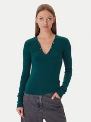 Patrizia Pepe Sweter 2K0331/K7S0-G619 Zielony Regular Fit. Zielone swetry klasyczne damskie Patrizia Pepe, s, z wiskozy, bez kołnierzyka. Za 869.99 zł.