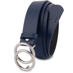 Pasek skórzany BELTIMORE granatowy B04 r.90-105 cm. Niebieskie paski damskie bez wzorów. Za 49.90 zł.