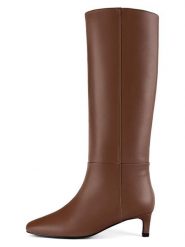 Loft37 Skórzane kozaki w kolorze jasnobrązowym rozmiar: 35. Brązowe kozaki damskie loft37, na zimę, bez obcasa, na szpilce, bez zapięcia. Za 717.99 zł.