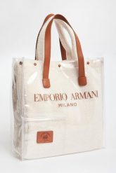 Torebka damska shopper maxi EMPORIO ARMANI. Shopper bag Emporio Armani, bez wzorów, bez dodatków. W wyprzedaży za 1,207.20 zł.